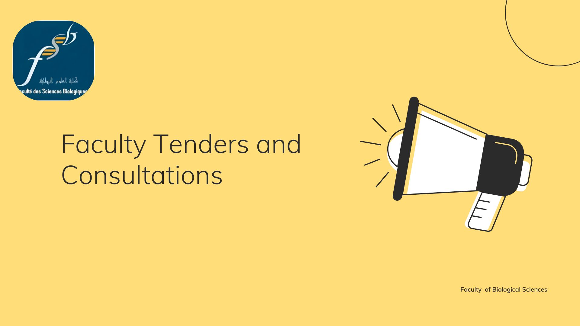 Faculty Tenders and Consultations
